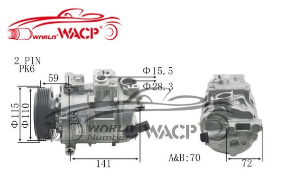 DCP32045 Compresseur à cylindrée de véhicule 7SEU Pour Audi A3 Pour VW Golf WXAD025