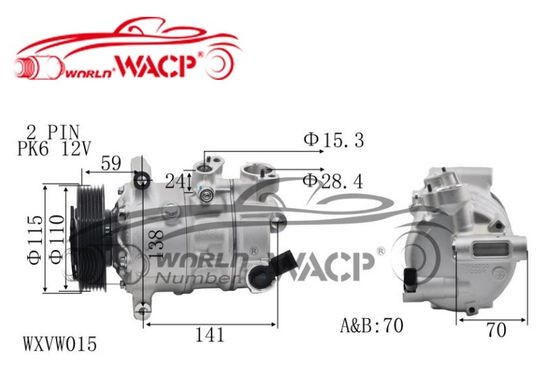 5N0820803 5N0820803C Compresseur de courant alternatif pour voiture Pour VW Golf7 Pour Audi A3 Pour Skoda Fabia Pour siège WXVW015