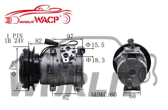 10S15C 1B Compresseur à courant alternatif pour camions pour Komatsu Caterpillar Hitachi 2473000510 4472204052 WXTK002