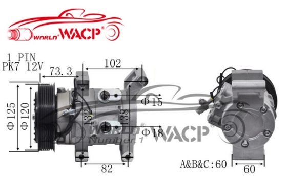 2473006840 Compresseur de climatisation pour Toyota HiluxVigo 2003-2007 WXTT016