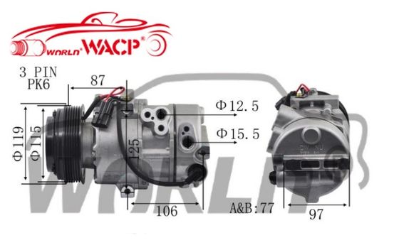 ACP1550000S Compresseur de courant alternatif pour voiture pour Kia K3 pour Sportage DW16 6PK WXKA025