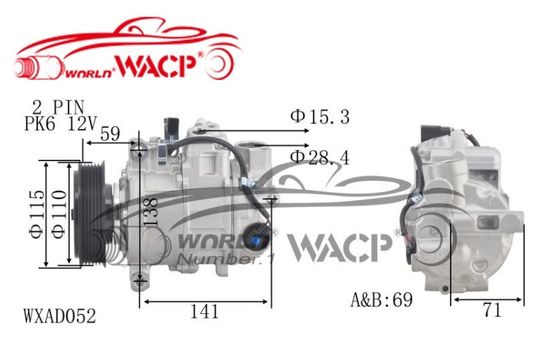 Compresseur de courant alternatif pour voiture 8K0260805J 2483001600 Pour Audi A4/A5/A6/Q5 2003-2017 WXAD052