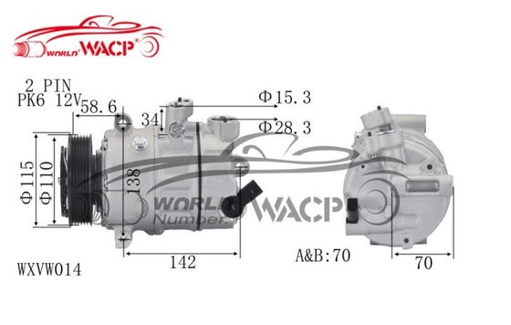 DCP32045 1K0820803G Haute précision Pour Audi A3 Pour VW Golf6 Pour Caddy Pour Skoda Octavia Compresseur WXVW014