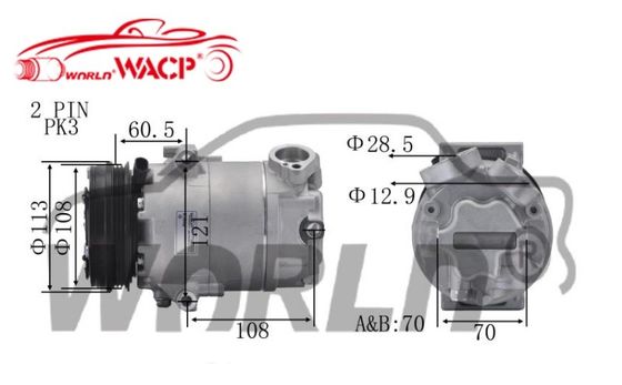 RC, c'est le numéro.600.108 5U0820803K AC. Je vous en prie.100.1758 Compresseur de courant alternatif pour voiture pour Volkswagen Fox Voyage WXVW045
