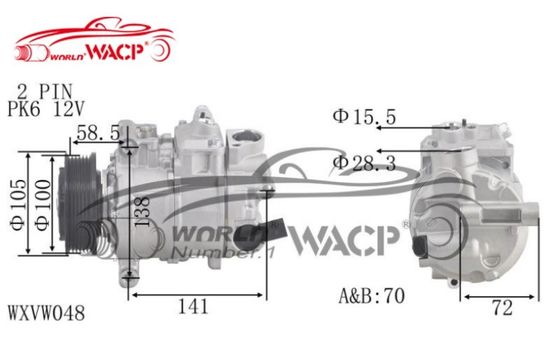 DCP32065 Compresseur Conditionneur pour voiture Pour VW T5 Amarok Multivan WXVW048