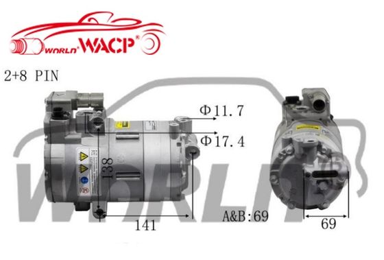 64526998210 Compresseur à courant alternatif pour voiture électrique HVCC33 Compresseur à courant alternatif pour voiture électrique pour BMW 3/X1/I3 WXHB019